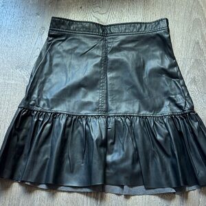 H&M Black Faux Leather Mini Skirt